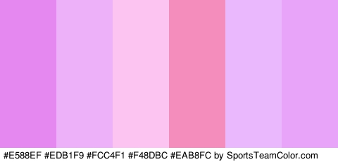 #E588EF #EDB1F9 #FCC4F1 #F48DBC #EAB8FC #E8A4F9 Colors