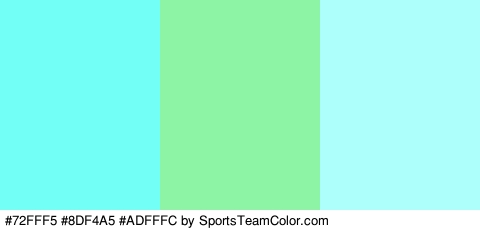 #72FFF5 #8DF4A5 #ADFFFC Colors