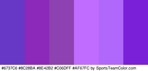 #6737C6 #8C28BA #8E42B2 #C06DFF #AF67FC #7920D8 Colors