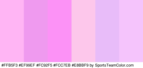 #FFB5F3 #EF99EF #FC92F5 #FCC7EB #E8BBF9 #F5C4FC Colors