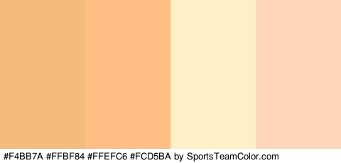 #F4BB7A #FFBF84 #FFEFC6 #FCD5BA Colors