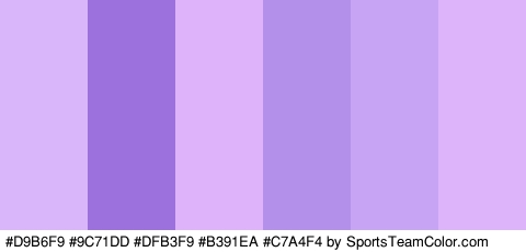 #D9B6F9 #9C71DD #DFB3F9 #B391EA #C7A4F4 #DDB3F9 Colors