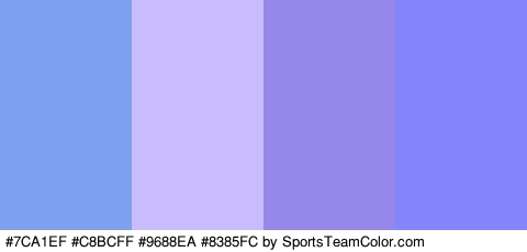 #7CA1EF #C8BCFF #9688EA #8385FC Colors