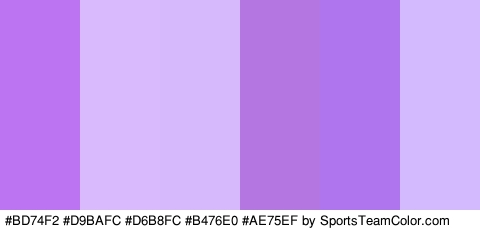 #BD74F2 #D9BAFC #D6B8FC #B476E0 #AE75EF #D3BAFF Colors