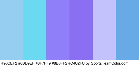 #96CEF2 #6BD9EF #8F7FF9 #8B6FF2 #C4C2FC #67AAE5 Colors