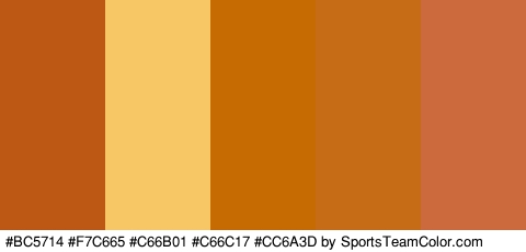 #BC5714 #F7C665 #C66B01 #C66C17 #CC6A3D Colors