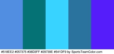 #518EE2 #057375 #38D3FF #29739E #541DF9 Colors