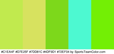 #C1EA4F #D7E25F #7DD81C #4DF9D1 #72EF04 Colors