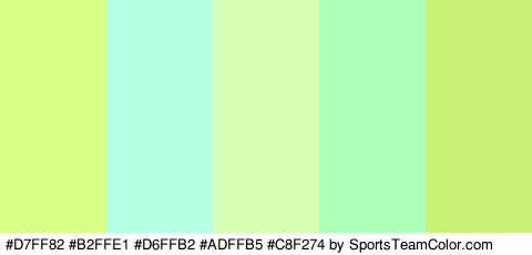 #D7FF82 #B2FFE1 #D6FFB2 #ADFFB5 #C8F274 Colors