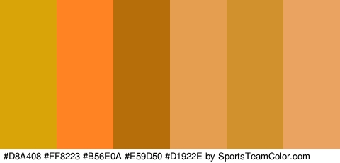 #D8A408 #FF8223 #B56E0A #E59D50 #D1922E #EAA360 Colors