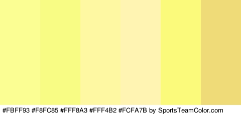 #FBFF93 #F8FC85 #FFF8A3 #FFF4B2 #FCFA7B #EFDB77 Colors