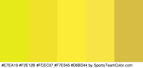 #E7EA19 #F2E12B #FCEC37 #F7E545 #D6BD44 Colors