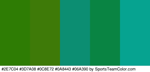 #2E7C04 #3D7A08 #0C8E72 #0A8443 #06A390 Colors