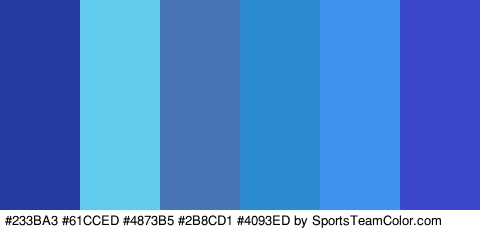 #233BA3 #61CCED #4873B5 #2B8CD1 #4093ED #3B47CC Colors