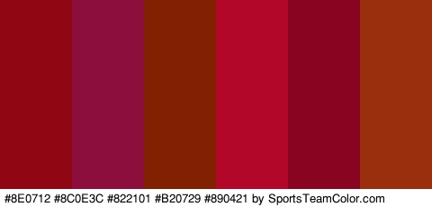 #8E0712 #8C0E3C #822101 #B20729 #890421 #992F0C Colors