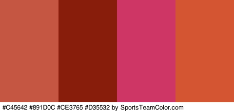 #C45642 #891D0C #CE3765 #D35532 Colors