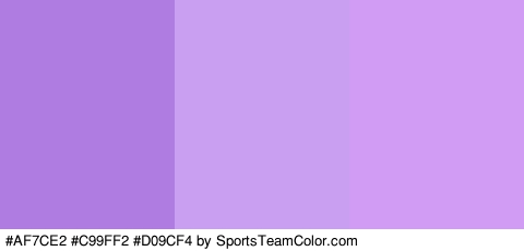 #AF7CE2 #C99FF2 #D09CF4 Colors