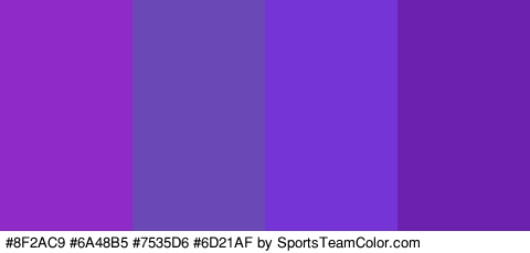 #8F2AC9 #6A48B5 #7535D6 #6D21AF Colors