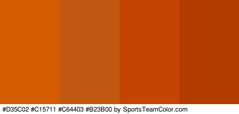 #D35C02 #C15711 #C64403 #B23B00 Colors