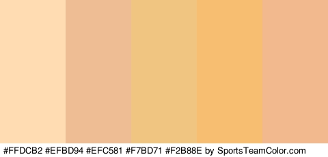 #FFDCB2 #EFBD94 #EFC581 #F7BD71 #F2B88E Colors