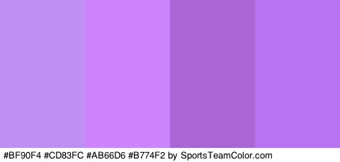 #BF90F4 #CD83FC #AB66D6 #B774F2 Colors