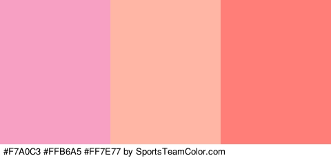 #F7A0C3 #FFB6A5 #FF7E77 Colors