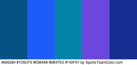 #065284 #1D5CF9 #0384A8 #6B47E0 #142F91 Colors