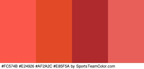 #FC574B #E24926 #AF2A2C #E85F5A Colors