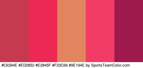 #C6394E #ED2852 #E2845F #F23C66 #9E194E Colors