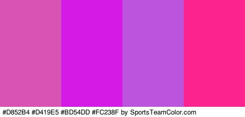 #D852B4 #D419E5 #BD54DD #FC238F Colors