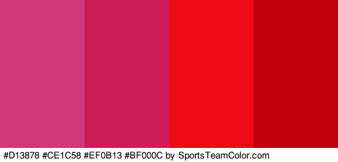 #D13878 #CE1C58 #EF0B13 #BF000C Colors