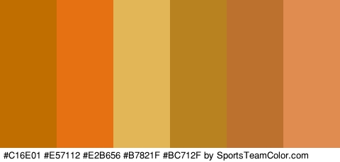 #C16E01 #E57112 #E2B656 #B7821F #BC712F #E08C50 Colors