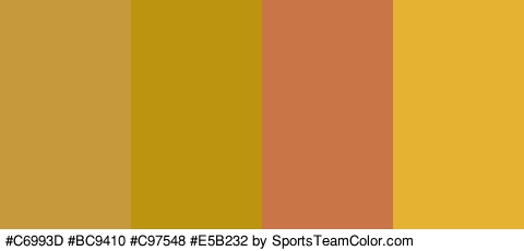 #C6993D #BC9410 #C97548 #E5B232 Colors