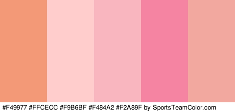 #F49977 #FFCECC #F9B6BF #F484A2 #F2A89F Colors