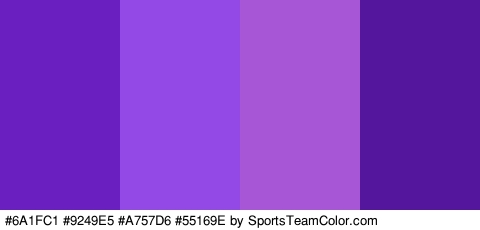 #6A1FC1 #9249E5 #A757D6 #55169E Colors