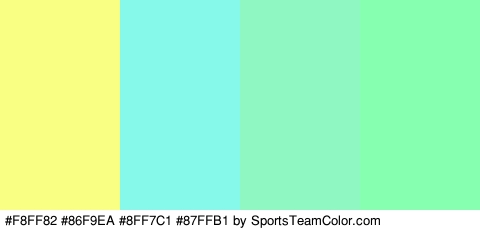 #F8FF82 #86F9EA #8FF7C1 #87FFB1 Colors