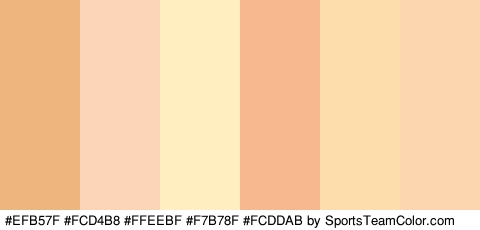 #EFB57F #FCD4B8 #FFEEBF #F7B78F #FCDDAB #FCD6AE Colors