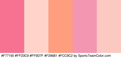 #F77190 #FFD3C9 #FF9D7F #F296B1 #FCC9C2 Colors