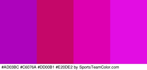 #AD03BC #C6076A #DD00B1 #E20DE2 Colors