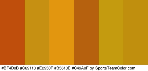 #BF4D0B #C69113 #E2950F #B5610E #C49A0F #BF8F0D Colors