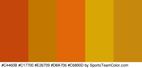 #C4460B #C17700 #E26709 #D8A706 #C6890D Colors