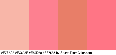 #F7B6A8 #FC808F #E87D68 #FF7585 Colors