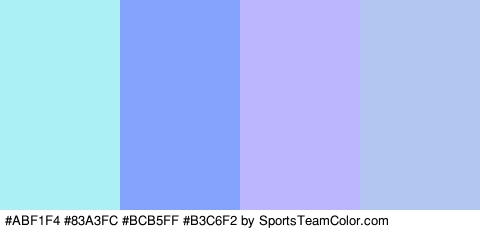 #ABF1F4 #83A3FC #BCB5FF #B3C6F2 Colors