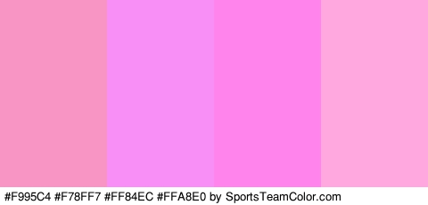 #F995C4 #F78FF7 #FF84EC #FFA8E0 Colors