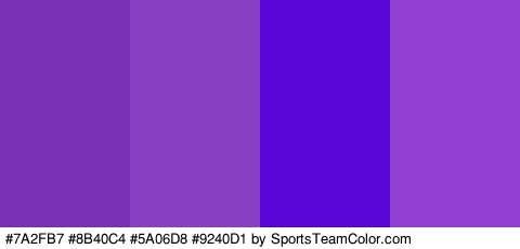 #7A2FB7 #8B40C4 #5A06D8 #9240D1 Colors