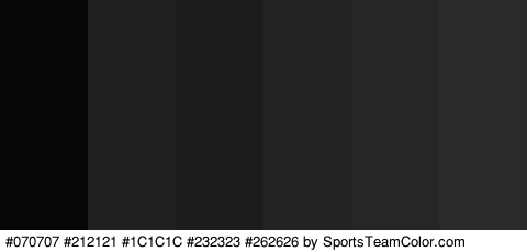 #070707 #212121 #1C1C1C #232323 #262626 #2B2B2B Colors