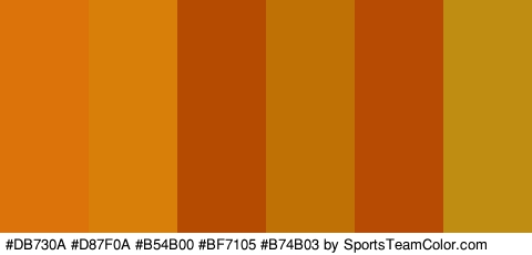 #DB730A #D87F0A #B54B00 #BF7105 #B74B03 #BF8D11 Colors