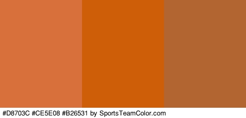 #D8703C #CE5E08 #B26531 Colors