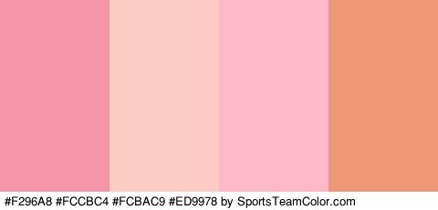 #F296A8 #FCCBC4 #FCBAC9 #ED9978 Colors