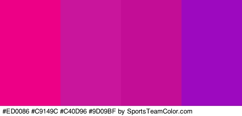 #ED0086 #C9149C #C40D96 #9D09BF Colors